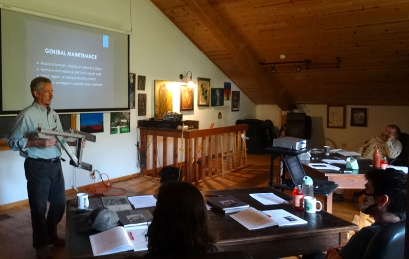 Slate Roof Repair Course at The Slate Roof Training Center, October 9, 2020.